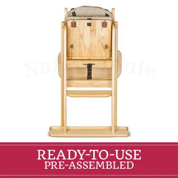 Wooden Folding Baby Highchair - Fold-away Baby High Chair Beech Colour