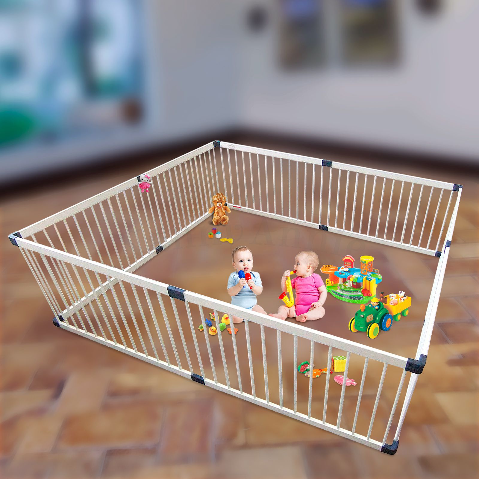 Giant Baby Kids Toddler Wooden Playpen Safety Gate Divider 4 Panel