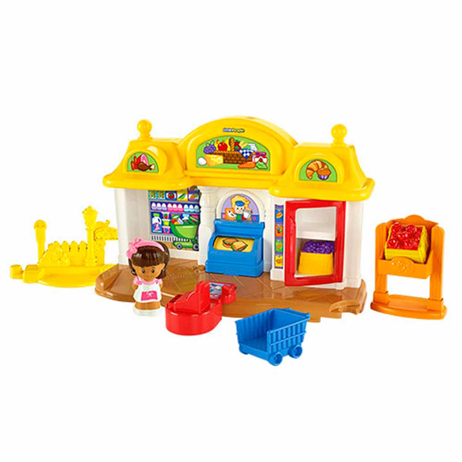 Fisher Price Little People Corner Market Playset Kids Town Play Set