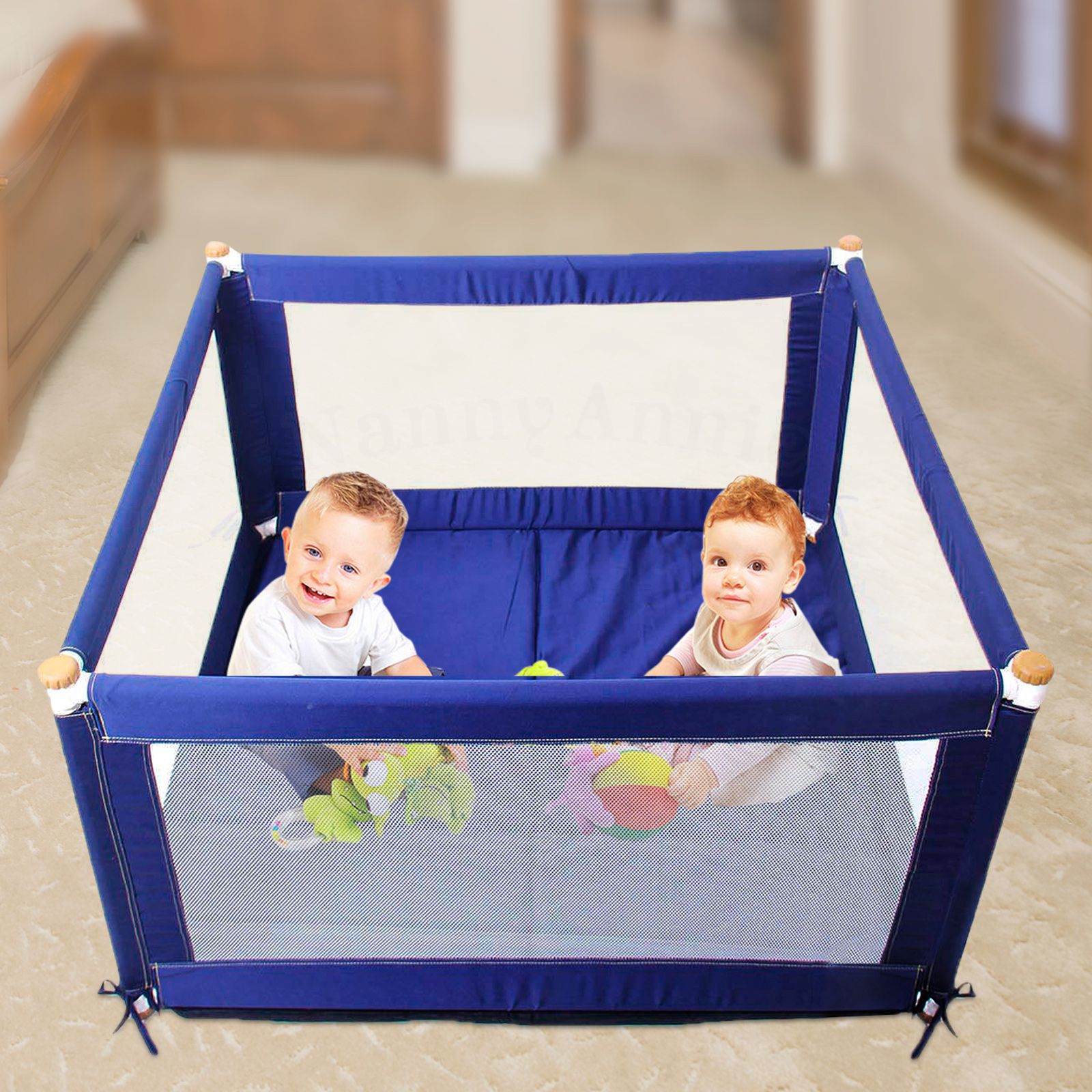 Pokano Square Fabric Baby Playpen Mat Blue Tikk Tokk - pokano square fabric baby playpen mat blue tikk tokk -