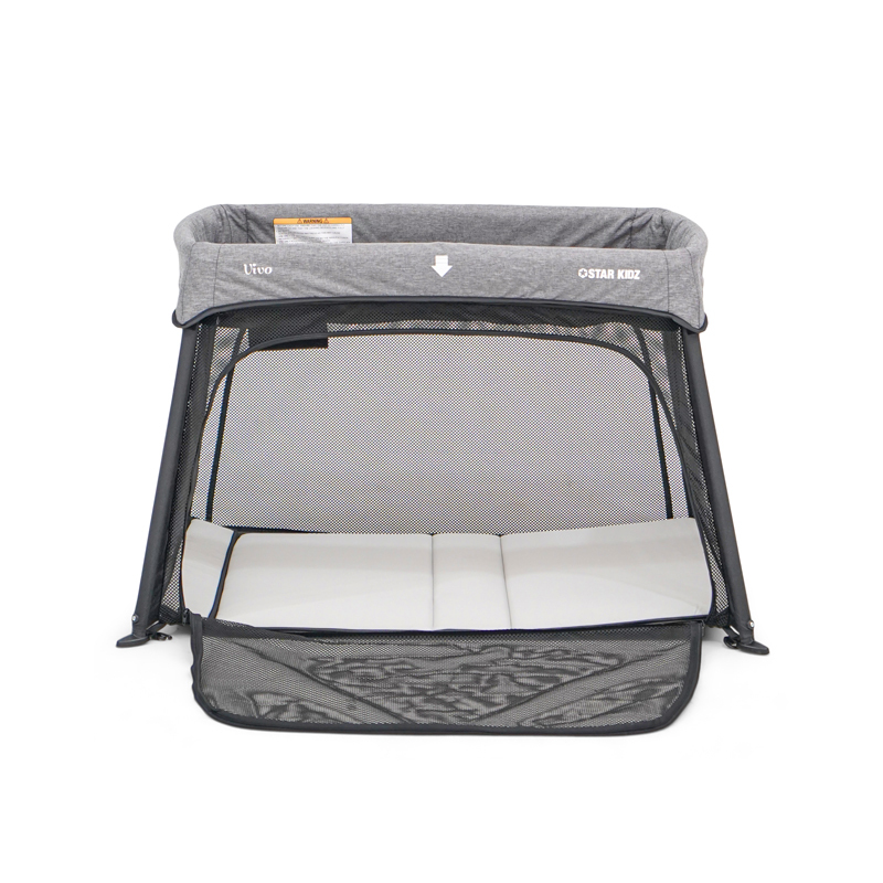 Vivo 3 in 1 Travel Cot Portacot with Bassinet Insert - Grey