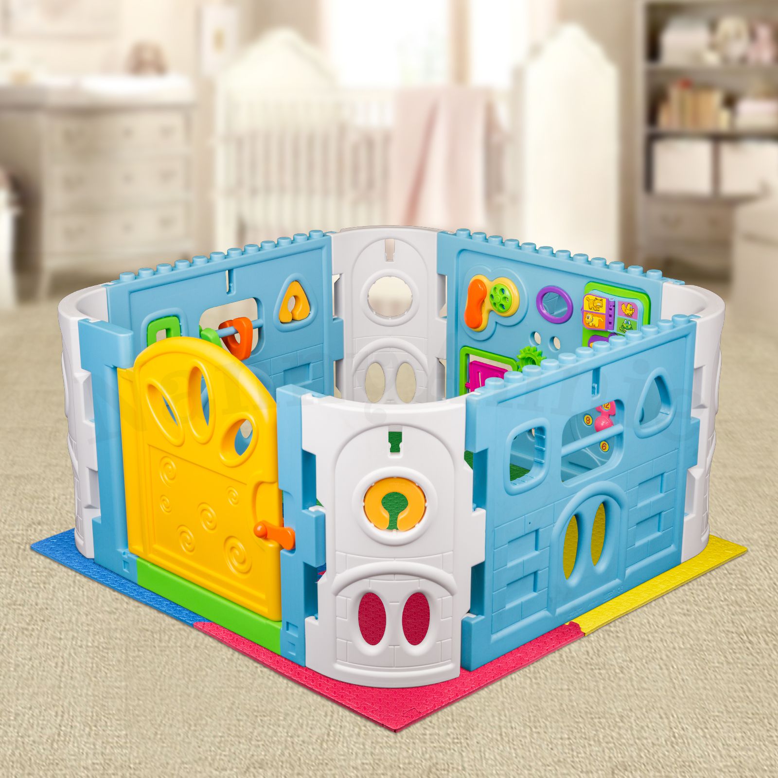 Interactive Playpen and EVA Mat | Playpen with safety Mat