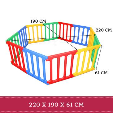 Happy Panel Plastic Playpen | Rectangle 1.1m x 2.15m Kids Playpen