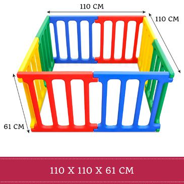 Happy Panel Plastic Playpen and EVA Mat | Square Kids Playpen 1.1m x 1.1m