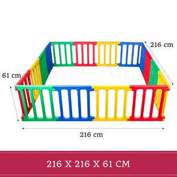 Happy Panel Plastic Playpen | Rectangle 1.1m x 2.15m Kids Playpen