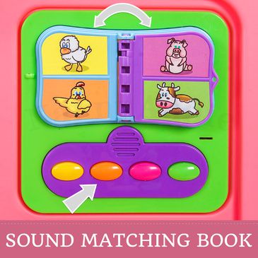 Baby Playpen with Gate and Activities 1.6m Square - Pink