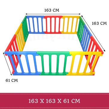 Happy Panel Plastic Playpen and EVA Mat | Rectangle 1.1m x 2.15m Kids Playpen