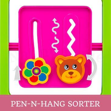Baby Playpen with Gate and Activities 1.6m Square - Pink