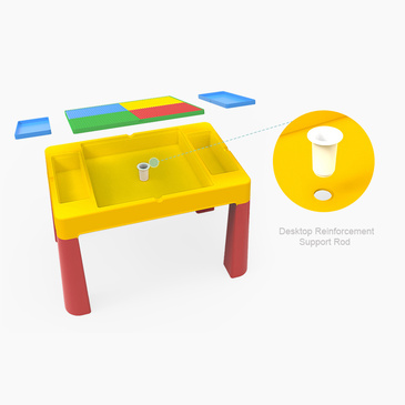 Pluto Multifunction Lego Activity Table & 2 Chairs Set - Yellow