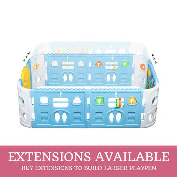 EVA Safety Mat And Baby Playpen with Gate and Activities 1.6m Square