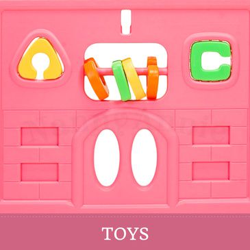 Baby Playpen with Gate and Activities 1.6m Square - Pink