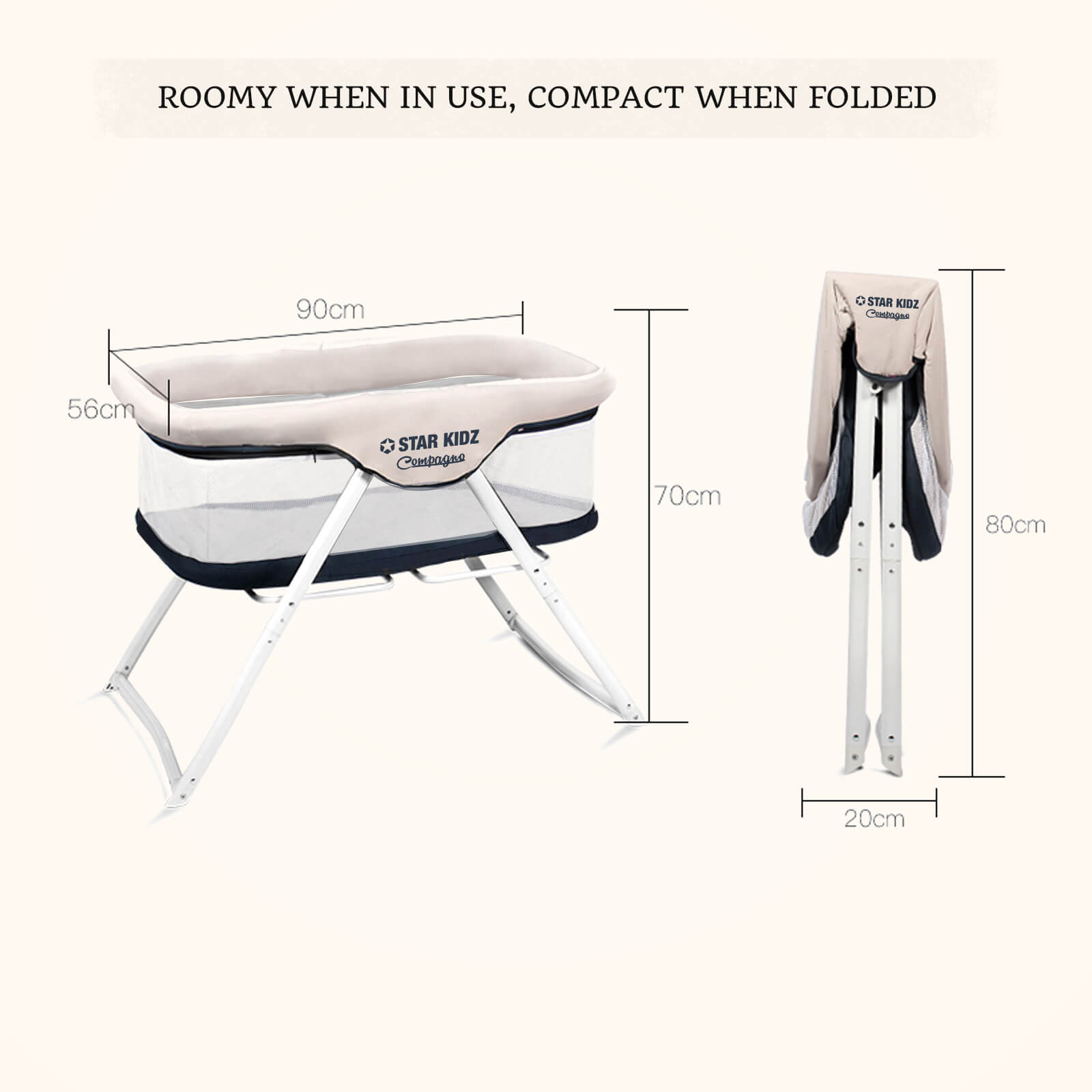 Compagno Baby Portable Bassinet Blue