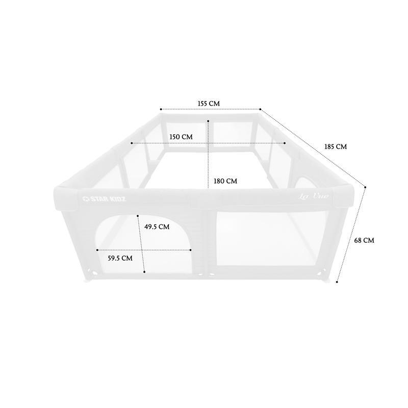 Parque infantil Baby Playpen 180 x 200 cm, diseño de mastela rosa, tela  Oxford cifrada