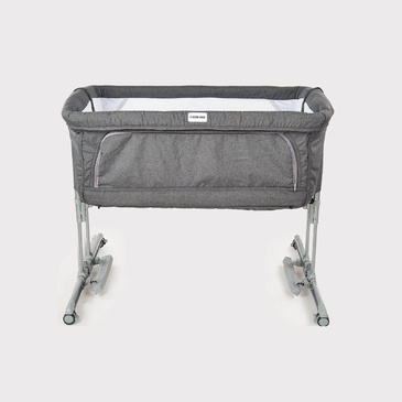 Star Kidz Intimo Deluxe Baby Bedside Bassinet - Charcoal Grey