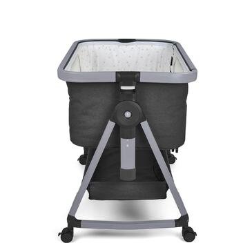 Star Kidz Prossimo Premium Co-Sleeper Bedside Bassinet - Charcoal with Silver Frame
