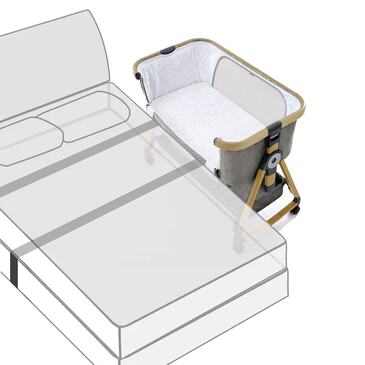 Star Kidz Prossimo Premium Co-Sleeper Bedside Bassinet - Wooden Grey
