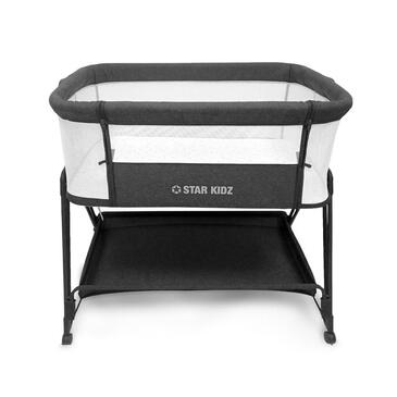 Star Kidz Cosmo Baby Bedside Bassinet - Charcoal
