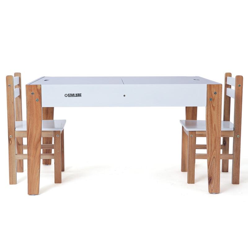 Nu Byron Activity Rectangle Table & 2 Chairs Set - White