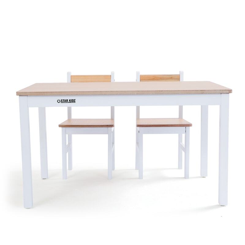 Star Kidz Elwood Rectangle Table & 2 Chairs Set - Inverted White