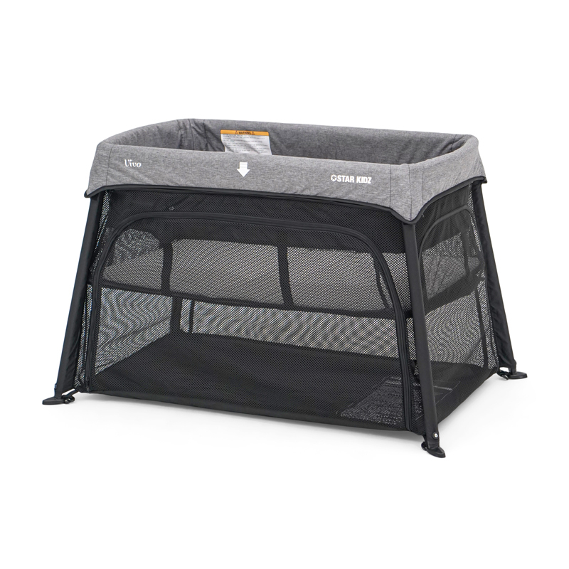 Vivo 3 in 1 Travel Cot Portacot with Bassinet Insert - Grey