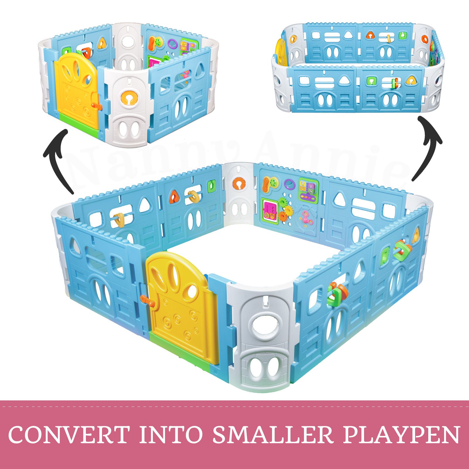 Baby Playpen with Gate and Activities 1.6m Square
