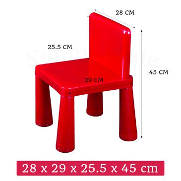 Kids Table & Chair Play Furniture Set Plastic Fountain Activity Dining Chairs RED
