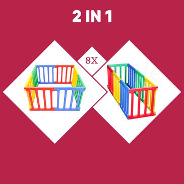 Happy Panel Plastic Playpen and EVA Mat | Square Kids Playpen 1.1m x 1.1m