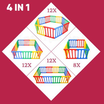 Happy Panel Plastic Playpen and EVA Mat | Hexagonal (2.2m) Kids Playpen