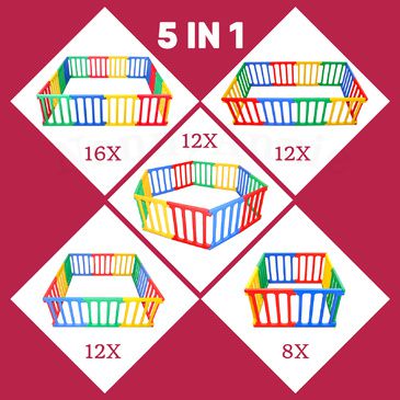 Happy Panel Plastic Playpen | 5 Playpens in 1 Super Playpen