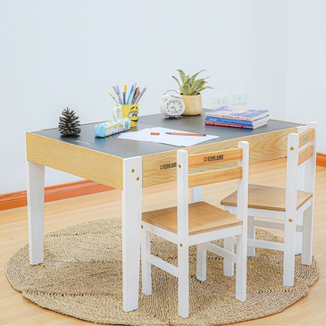 Nu Byron Activity Rectangle Table & 2 Chairs Set - Inverted White