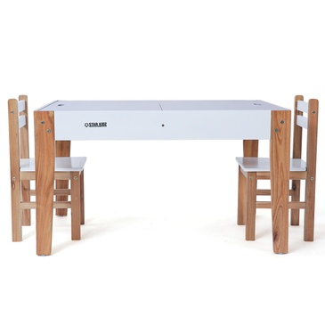 Nu Byron Activity Rectangle Table & 4 Chairs Set - White