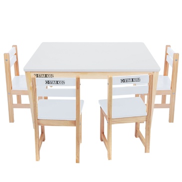 Nu Elwood Rectangle Table & 4 Chairs Set - White