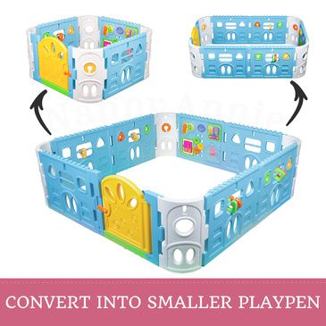 EVA Safety Mat And Baby Playpen with Gate and Activities 1.6m Square