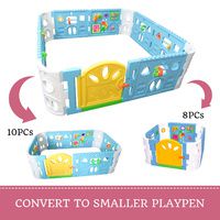 Baby Playpen with Gate and Activities 1.6m Square - Pink