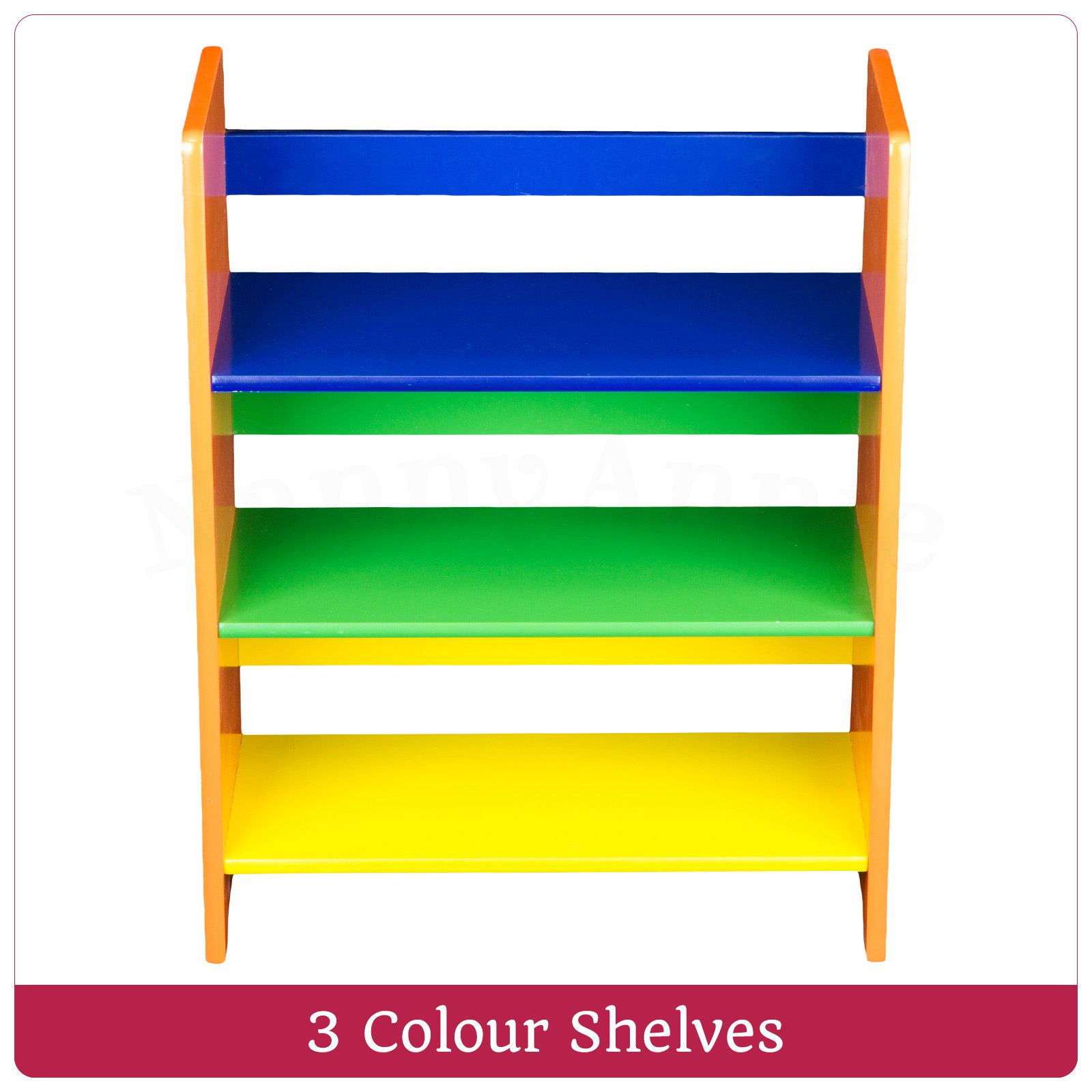 Childrens Wooden Book Shelf Multicoloured Kids Shelf Storage