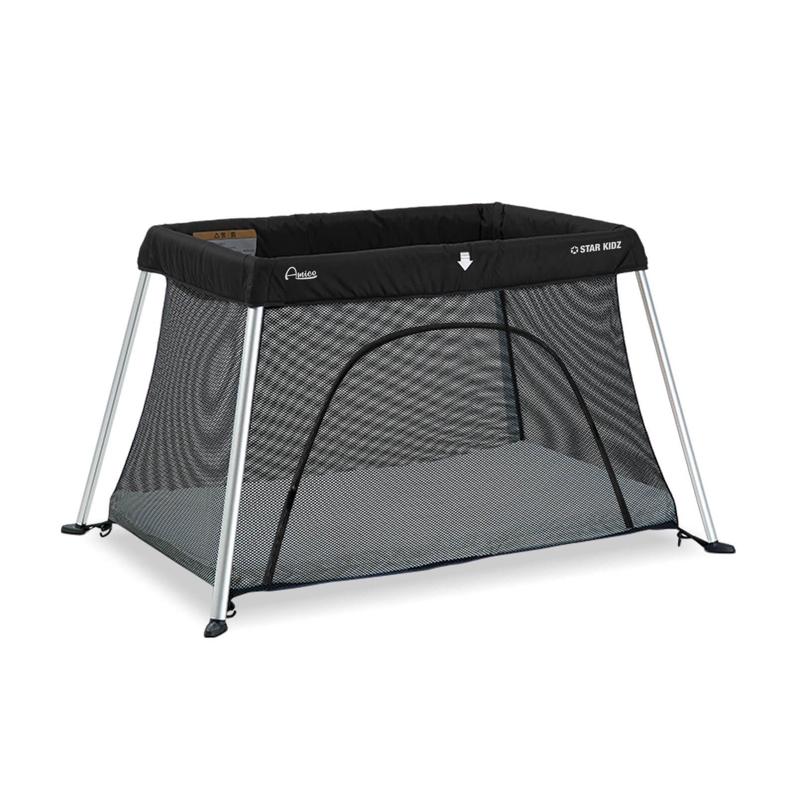 Amico Plus Light Travel Cot Portacot - Black - Star Kidz