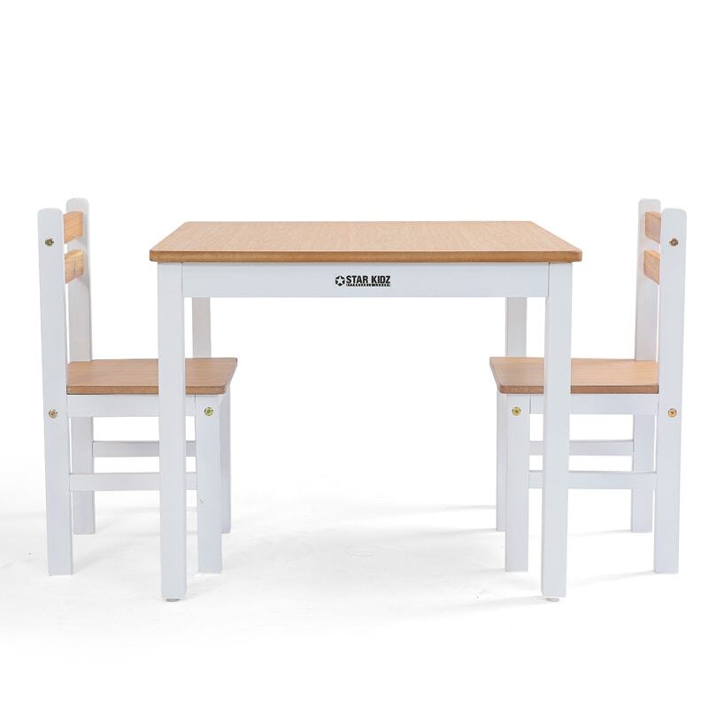 Star Kidz Elwood Square Table & 2 Chairs Set - Inverted White
