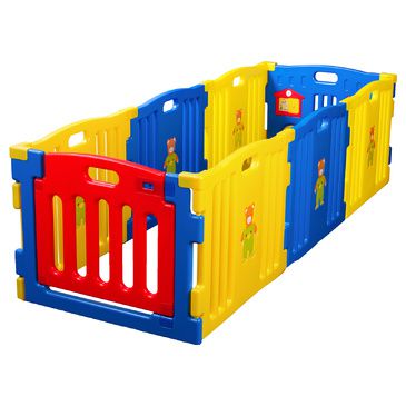 Baby Playpen - Blue 8pc with Gate