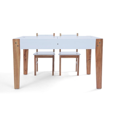 Nu Byron Activity Rectangle Table & 2 Chairs Set - White