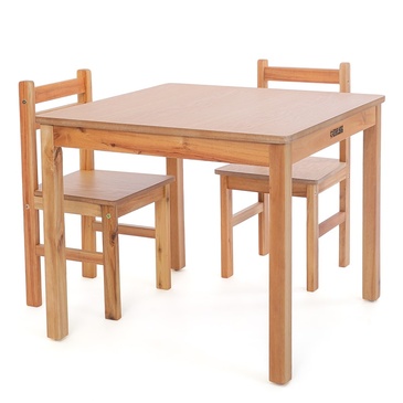 Nu Elwood Square Table & 4 Chairs Set - Natural