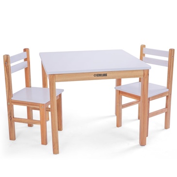 Star Kidz Nu Elwood Square Table & 4 Chairs Set - White