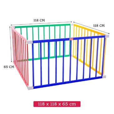 Tikk Tokk Giant Square Coloured Playpen | Coloured Wooden Playpen