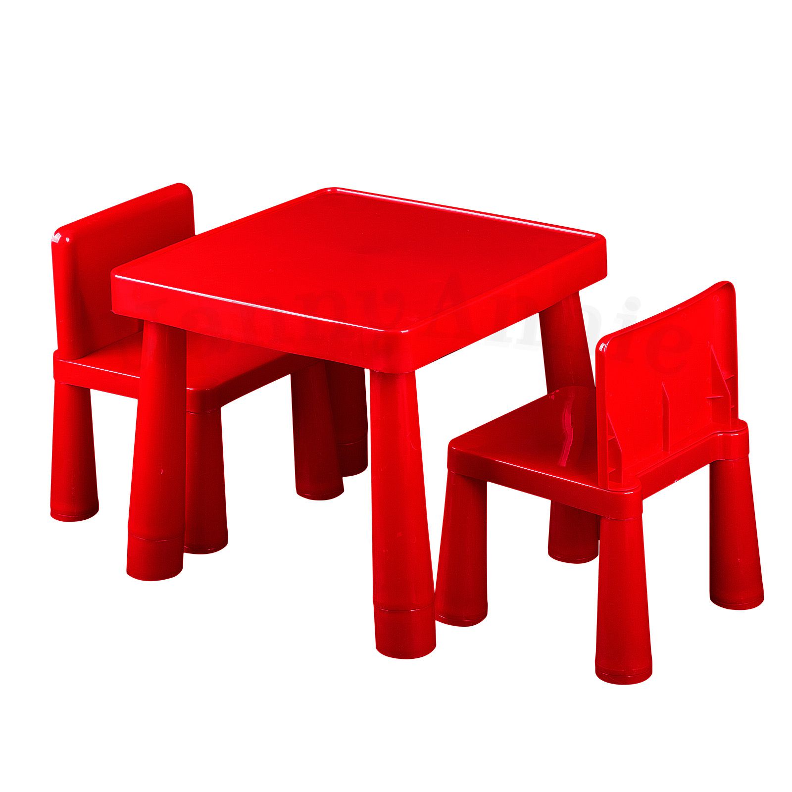 Kids Table & Chair Play Furniture Set Plastic Fountain Activity Dining Chairs RED