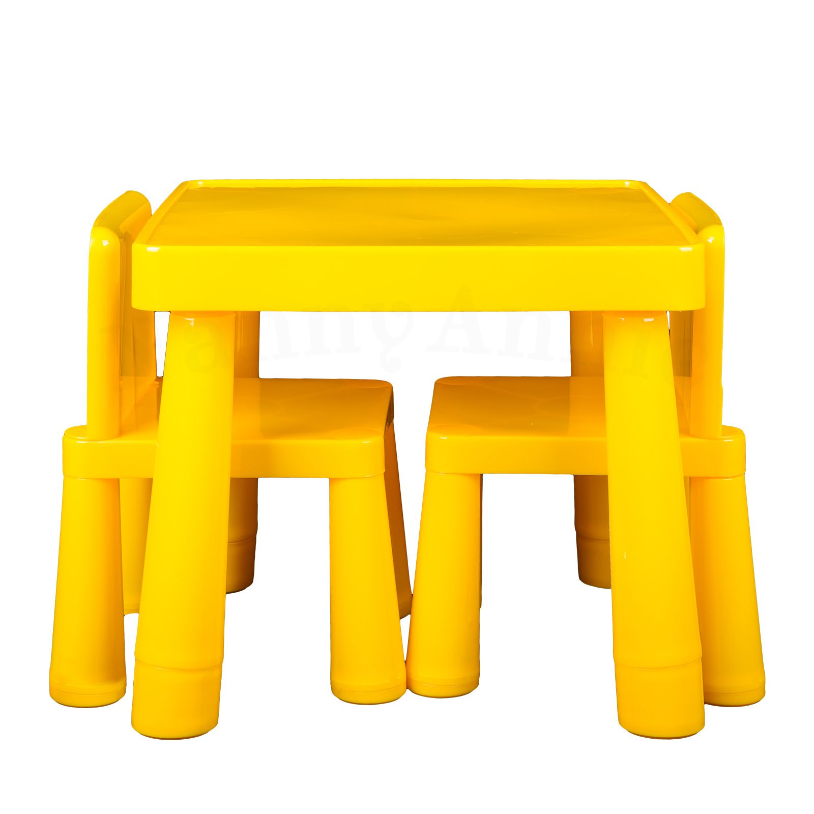 Kids Table & Chair Play Furniture Set Plastic Fountain Activity Dining Chairs YELLOW