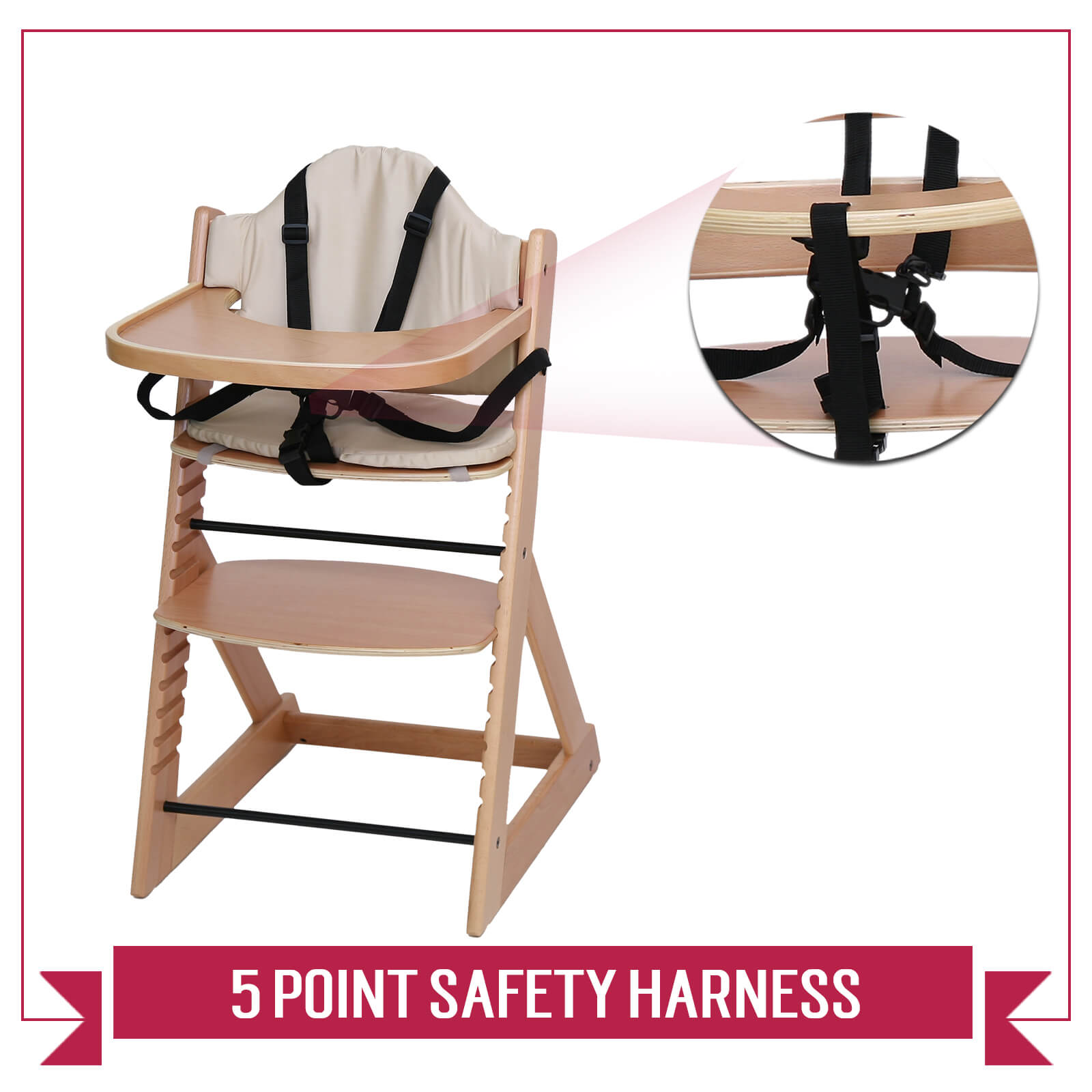 Wooden Baby High Chair | 3in1 Highchair 