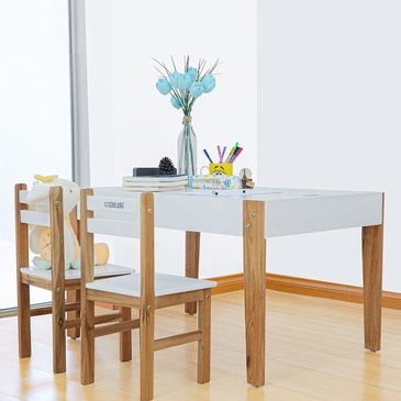 Nu Byron Activity Rectangle Table & 2 Chairs Set - White