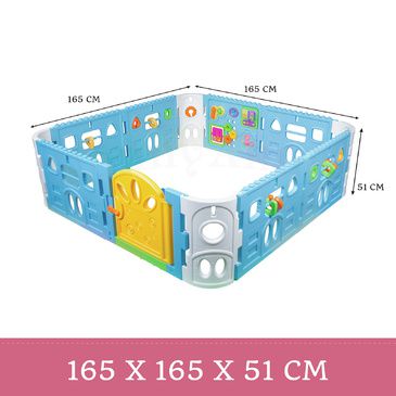EVA Safety Mat And Baby Playpen with Gate and Activities 1.6m Square