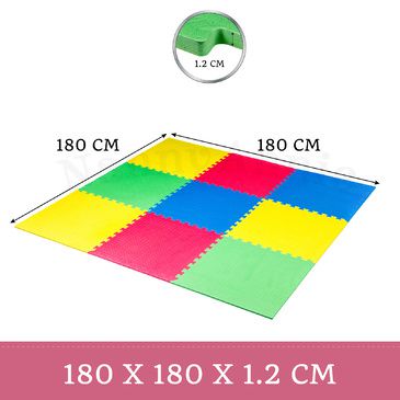 EVA Safety Mat And Baby Playpen with Gate and Activities 1.6m Square - Pink