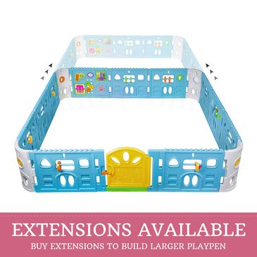 EVA Safety Mat and Baby Playpen With Door - Super Giant Interactive Play Room 2.3 x 2.3m