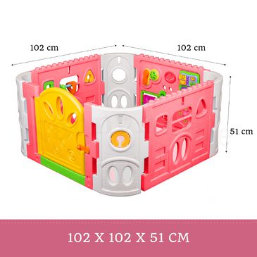 EVA Safety Mat And Baby Playpen With Door - Super Giant Interactive Play Room 2.3 x 2.3m - Pink
